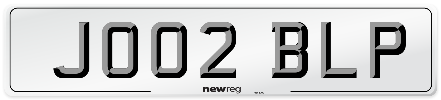 JO02 BLP Number Plate from New Reg